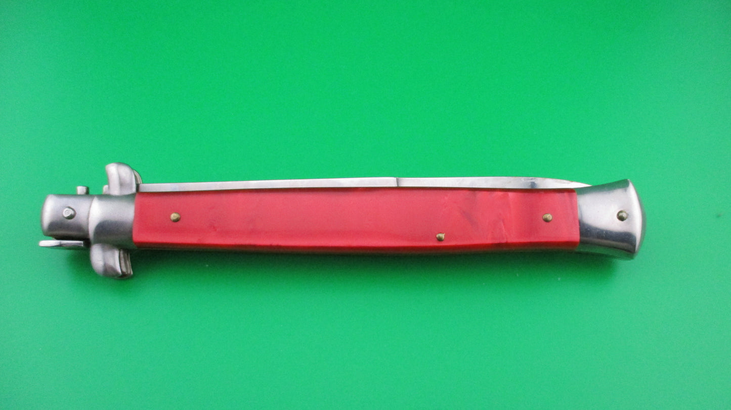 STILETTO ITALY 33cm Italian Swivel bolster Red Pearl automatic knife