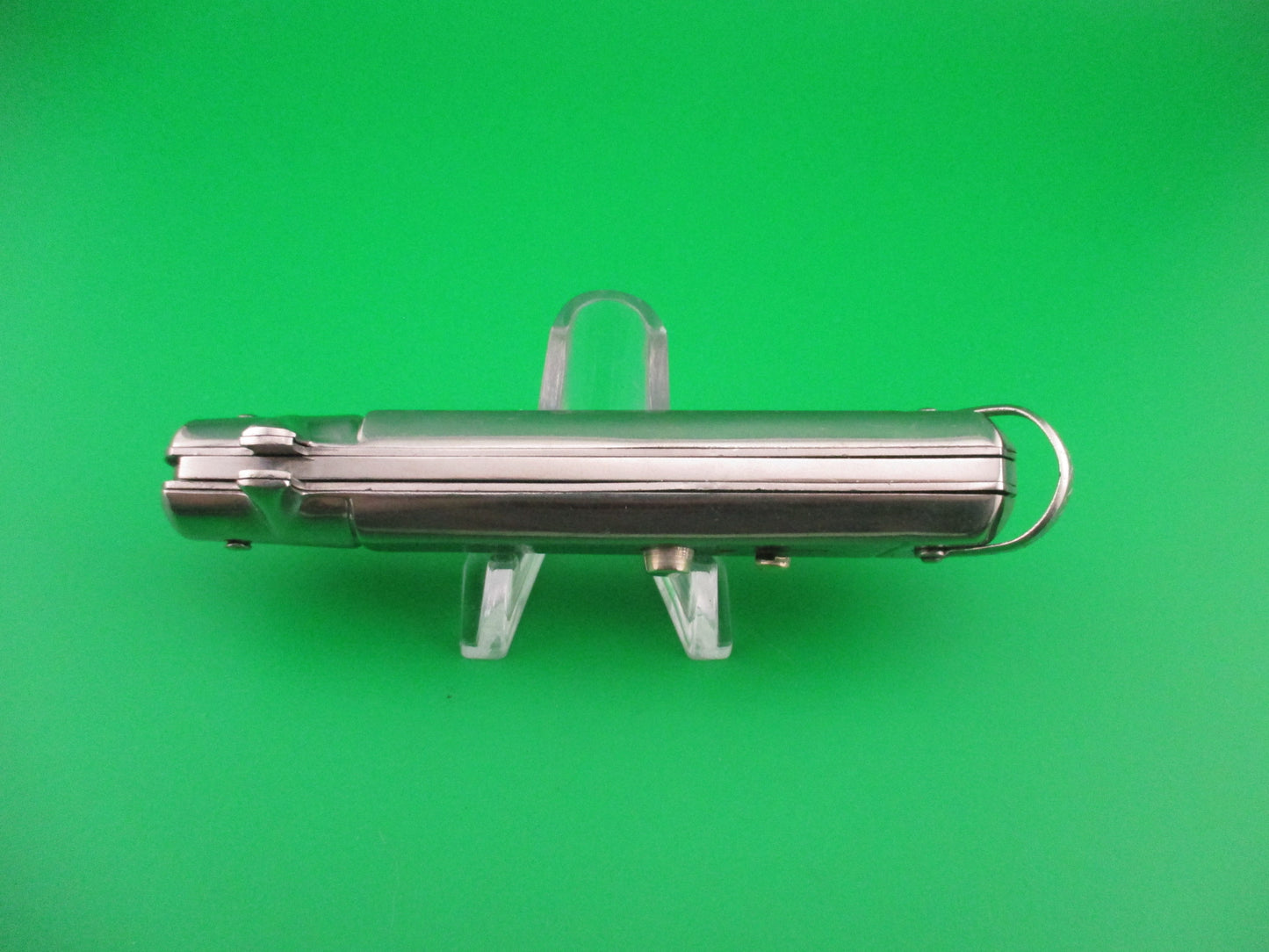z BARGEON INOX 19cm French All metal round button red dot vintage automatic knife