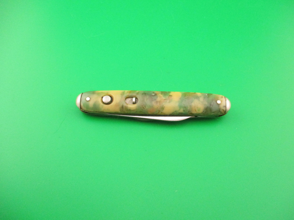 E WECK & SON NEW YORK double Cotton Candy celluloid switchblade knife
