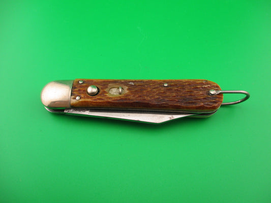 PRESTO M2 Bone WWII vintage Paratrooper jigged bone automatic knife