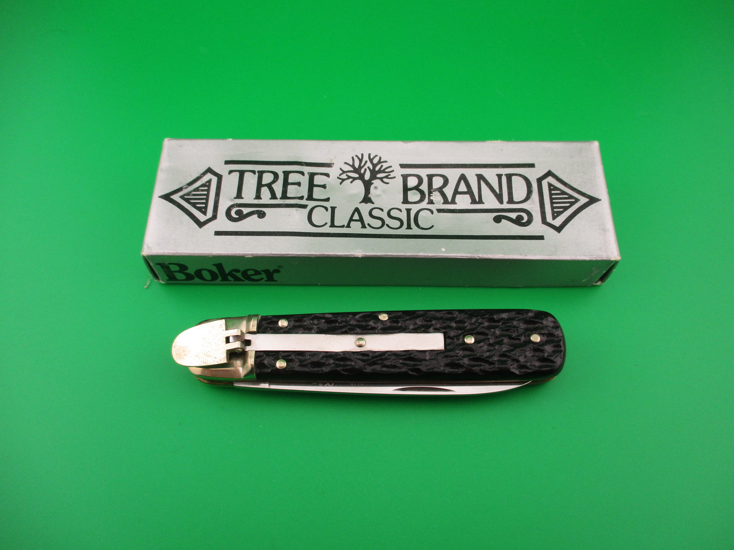 BOKER TREE BRAND CLASSIC 712R 11cm German Lever automatic knife Black stag NIB