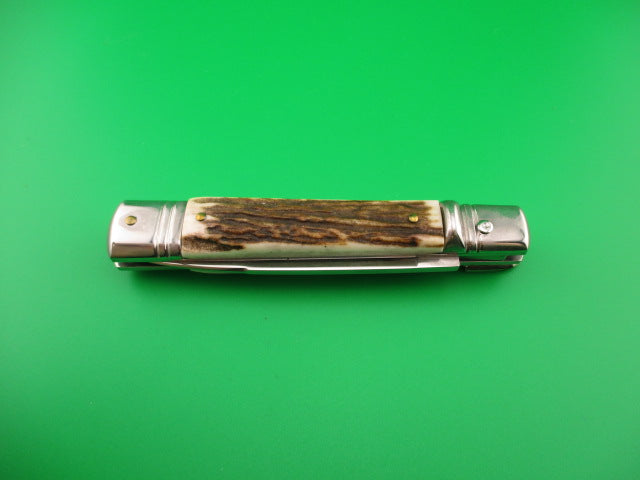 AKC ITALY 20cm Italian Slimline Lever Stag automatic knife