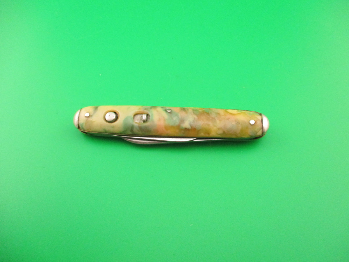 E WECK & SON NEW YORK double Cotton Candy celluloid switchblade knife