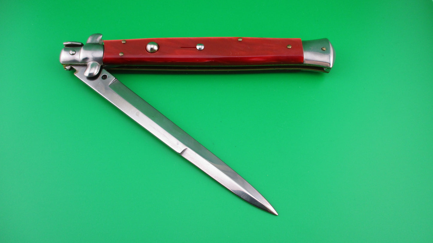 STILETTO ITALY 33cm Italian Swivel bolster Red Pearl automatic knife