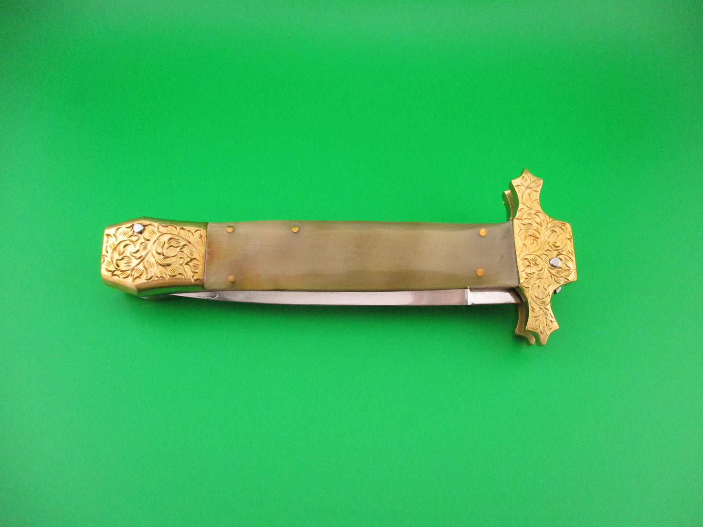 Samir Ahmad 29cm Custom Oval button & Horn Sheffield Inspired automatic knife