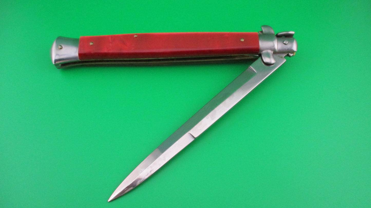 STILETTO ITALY 33cm Italian Swivel bolster Red Pearl automatic knife