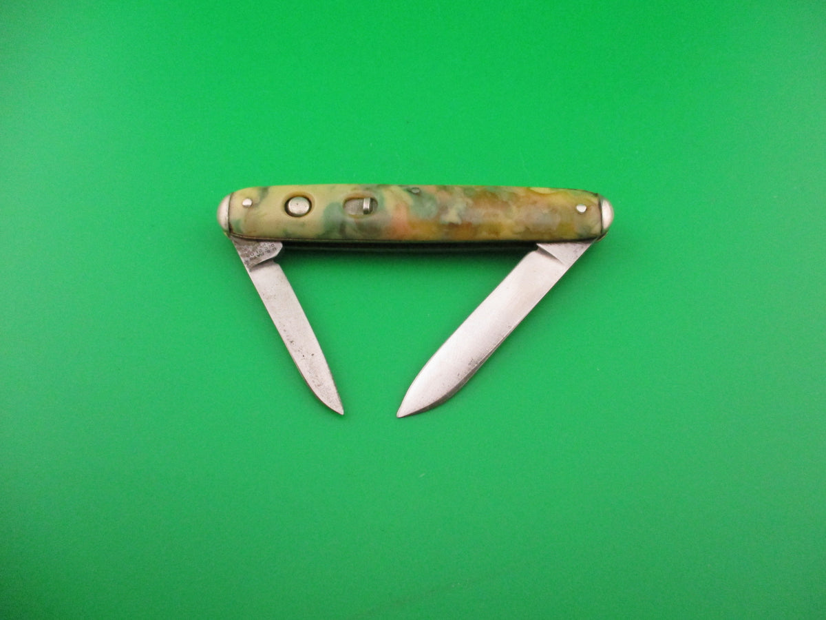 E WECK & SON NEW YORK double Cotton Candy celluloid switchblade knife