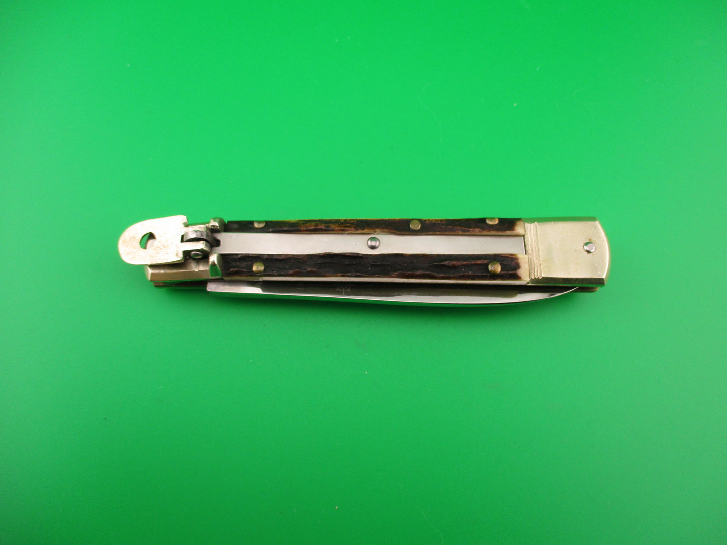 HUBERTUS SOLINGEN ROSTFREI 11cm German Slimline Lever Stag automatic knife
