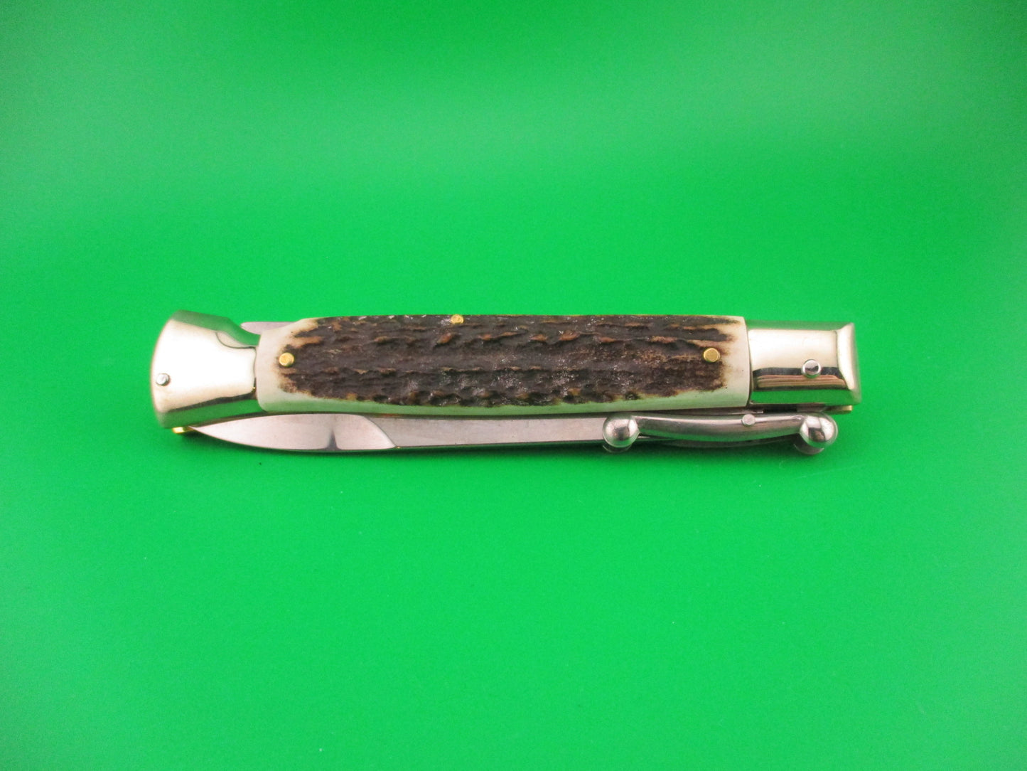 AGA CAMPOLIN 23cm Italian Swing Guard Stag Bayonet blade automatic knife