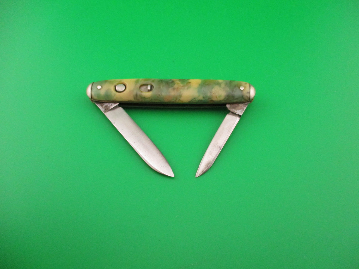 E WECK & SON NEW YORK double Cotton Candy celluloid switchblade knife