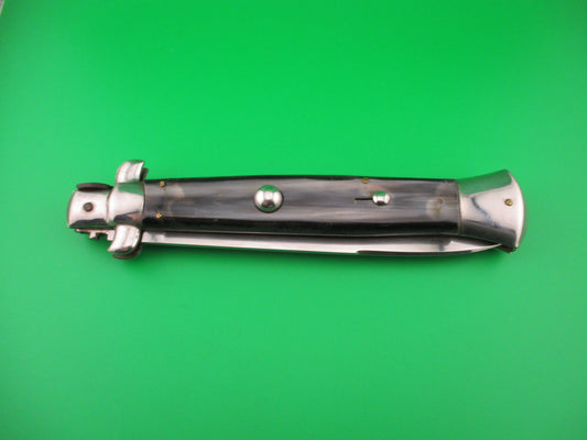 ROSTFREI 38cm Italian Stiletto Black Cream & Brown vintage 1980s automatic knife