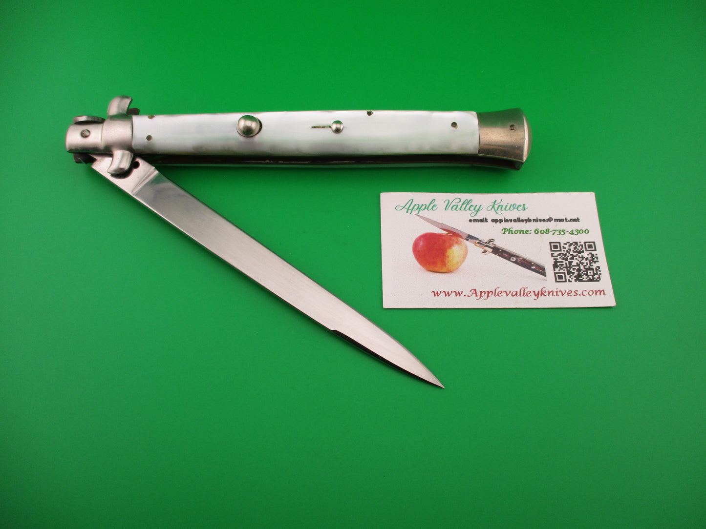 INOX 33cm Italian Transitional Stiletto Pearlex vintage automatic knife 5mm