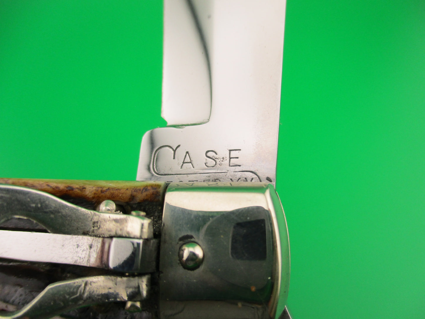 WR CASE & Sons CASE TESTED XX 5171L Lever automatic knife w Stag handles NICE