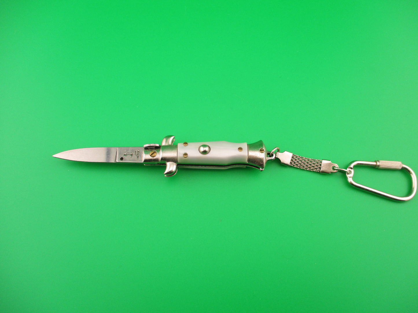 Anchor INOX 10cm Italian Keychain Picklock Stiletto Gray pearl mini automatic knife