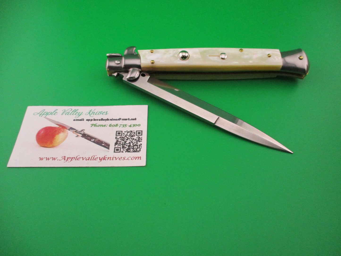 FRANK B ITALY 28cm Italian Swivel Bolster MOP Pearl automatic knife