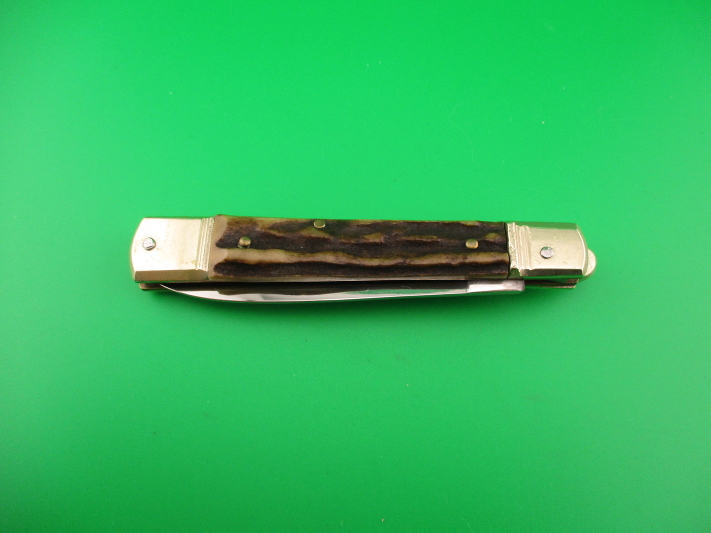HUBERTUS SOLINGEN ROSTFREI 11cm German Slimline Lever Stag automatic knife