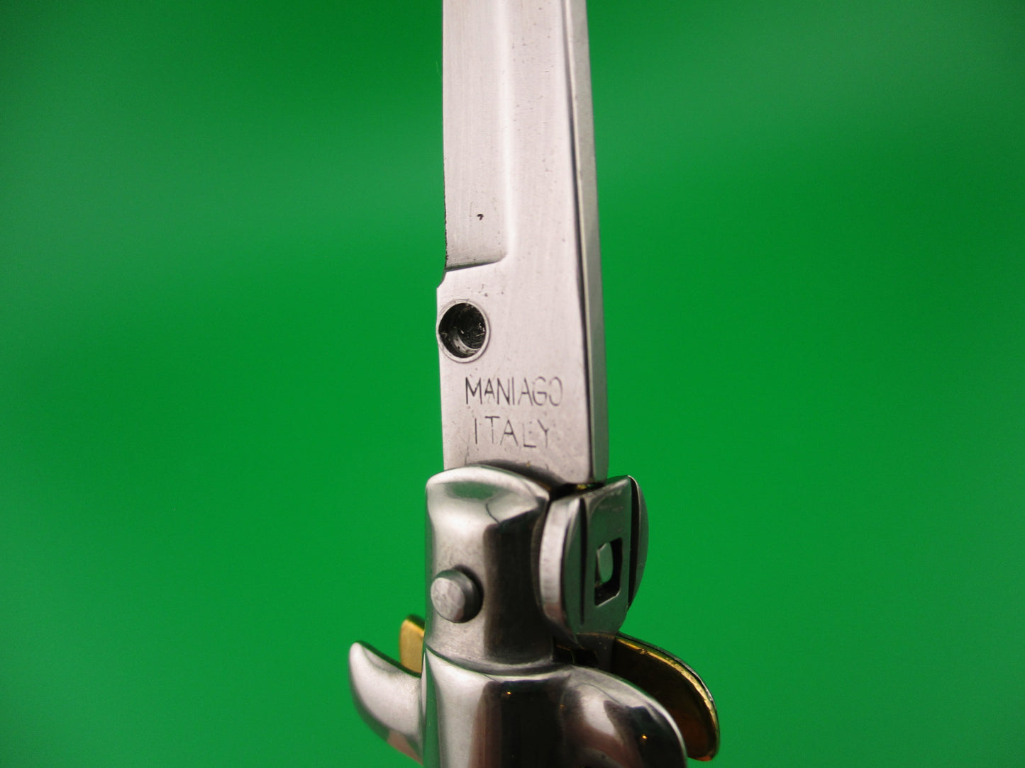MANIAGO ITALY 12cm Italian Swivel bolster Bayonet Pearlex automatic knife