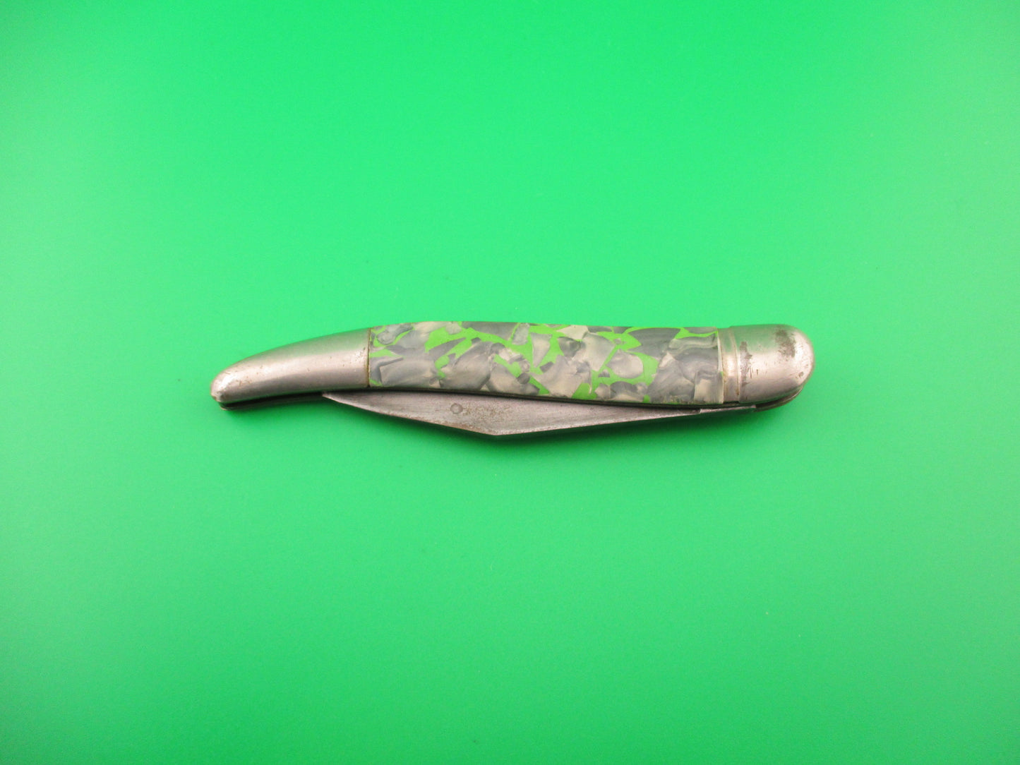 Hammer Brand Imperial Toothpick Gray Pearl & Green 1950s switchblade Book knife
