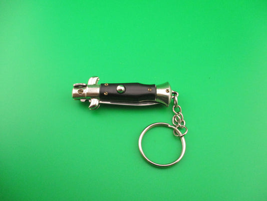 Anchor INOX 10cm Italian Keychain Picklock Stiletto Black mini automatic knife