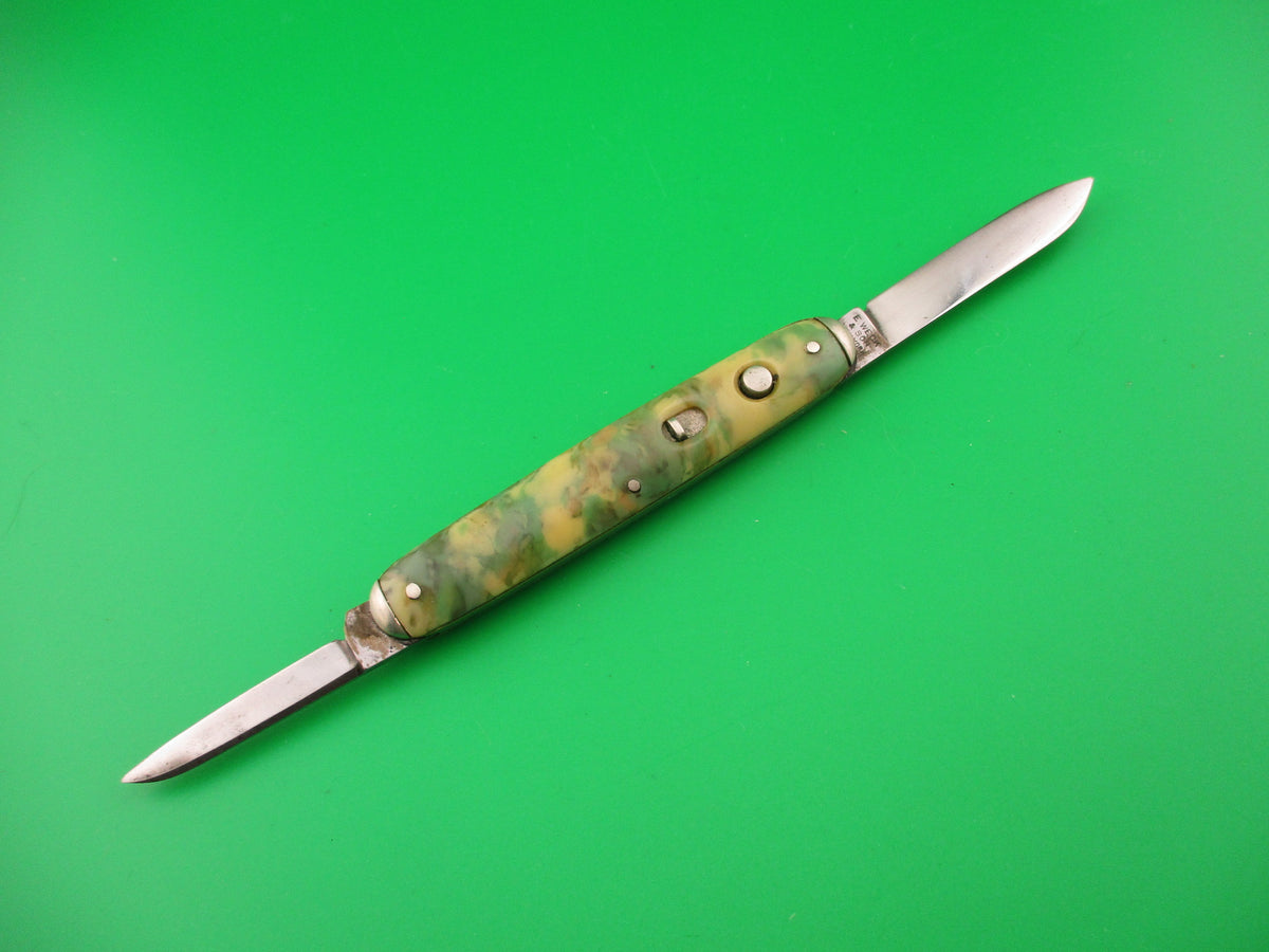E WECK & SON NEW YORK double Cotton Candy celluloid switchblade knife