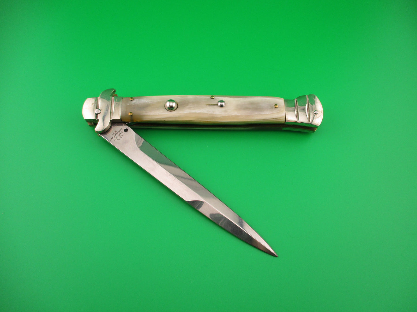 z AGA CAMPOLIN Maniago Italy 2011 28cm Italian Lockback Horn S guard automatic knife