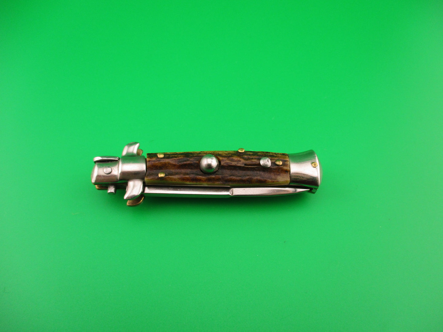 ROSTFREI 14cm Italian Stag stiletto Oreste Dibon vintage automatic knife