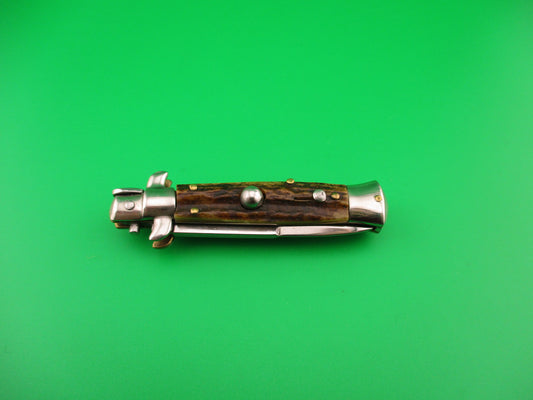 ROSTFREI 14cm Italian Stag stiletto Oreste Dibon vintage automatic knife