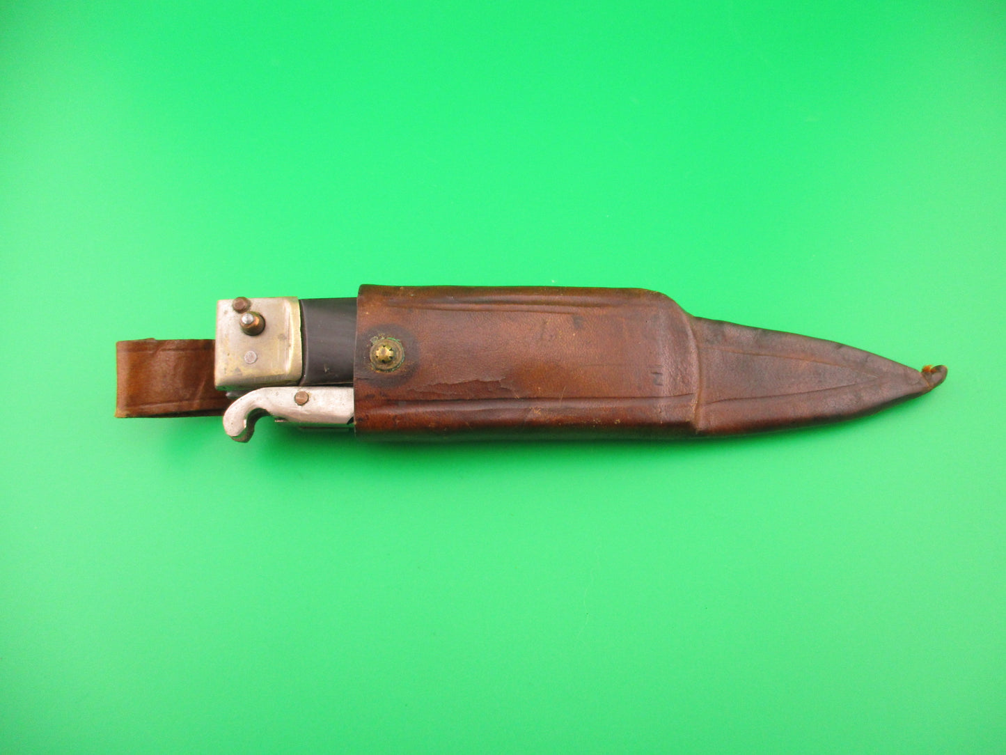 25cm Spanish Pig Sticker Vintage 1960s Automatic sheath knife w guards