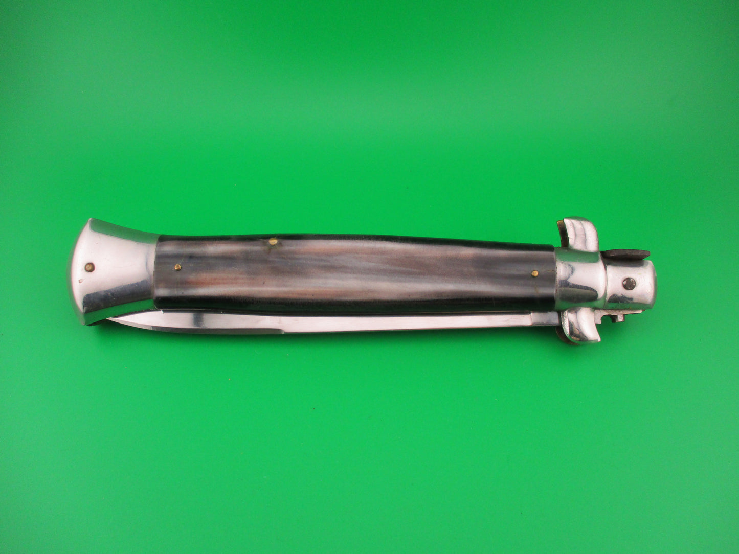 ROSTFREI 38cm Italian Stiletto Black Cream & Brown vintage 1980s automatic knife