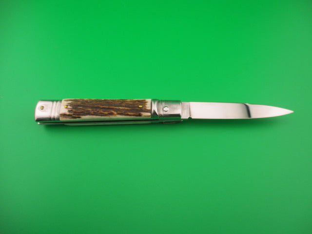AKC ITALY 20cm Italian Slimline Lever Stag automatic knife
