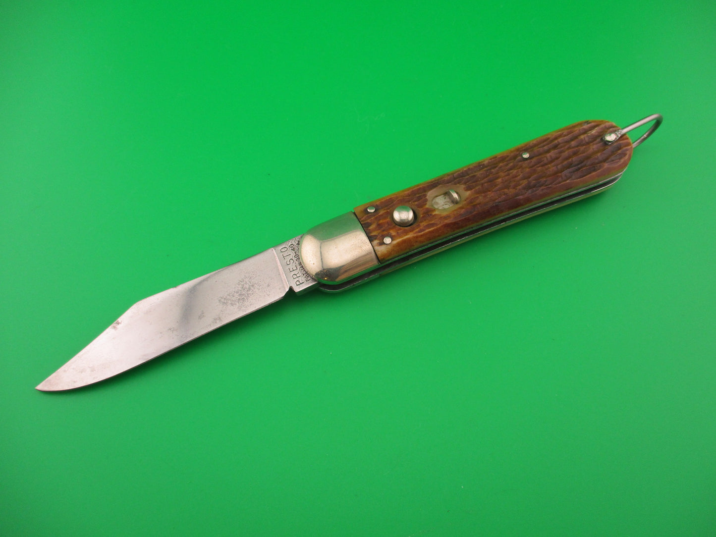 PRESTO M2 Bone WWII vintage Paratrooper jigged bone automatic knife