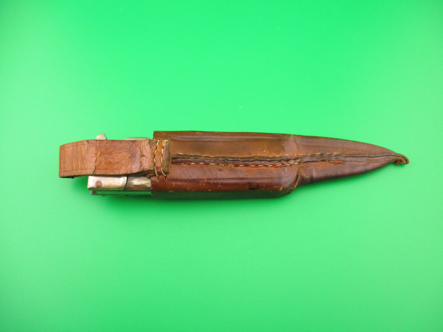 25cm Spanish Pig Sticker Vintage 1960s Automatic sheath knife w guards