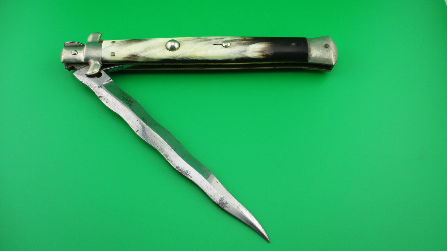 MADE ITALY 6 33cm Italian Picklock KRIS Horn 1950s Vintage automatic knife