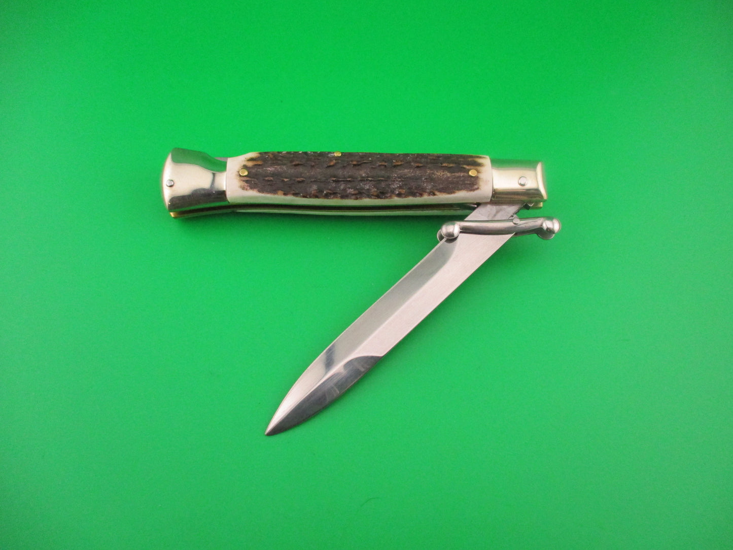 AGA CAMPOLIN 23cm Italian Swing Guard Stag Bayonet blade automatic knife