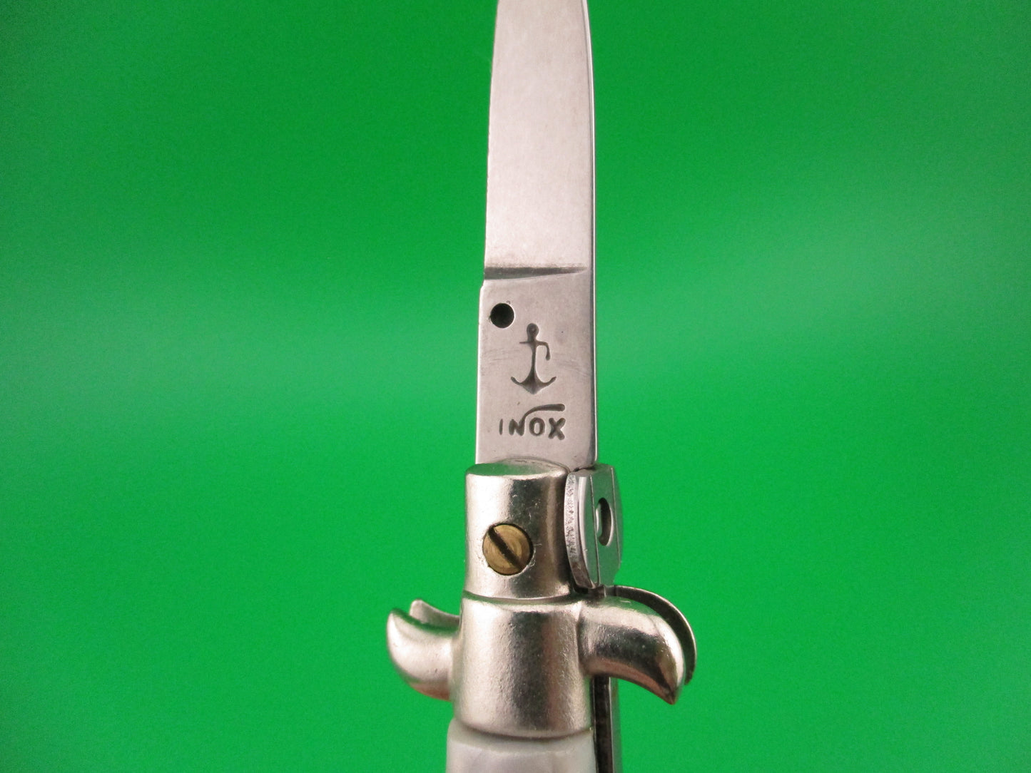 Anchor INOX 10cm Italian Keychain Picklock Stiletto Gray pearl mini automatic knife