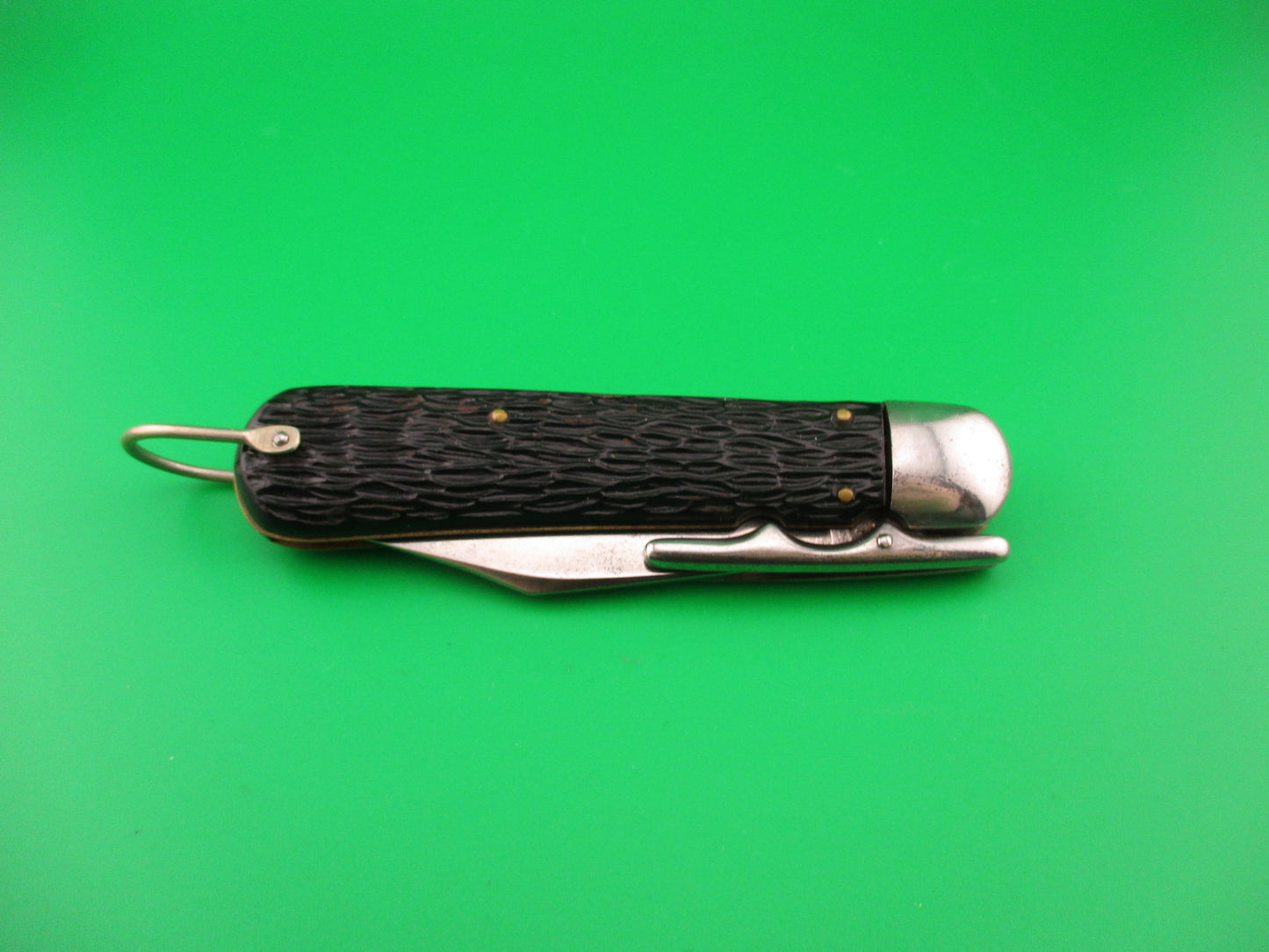 RARE Schrade Walden Folding Guard Scout w Lanyard ring Vintage automatic knife
