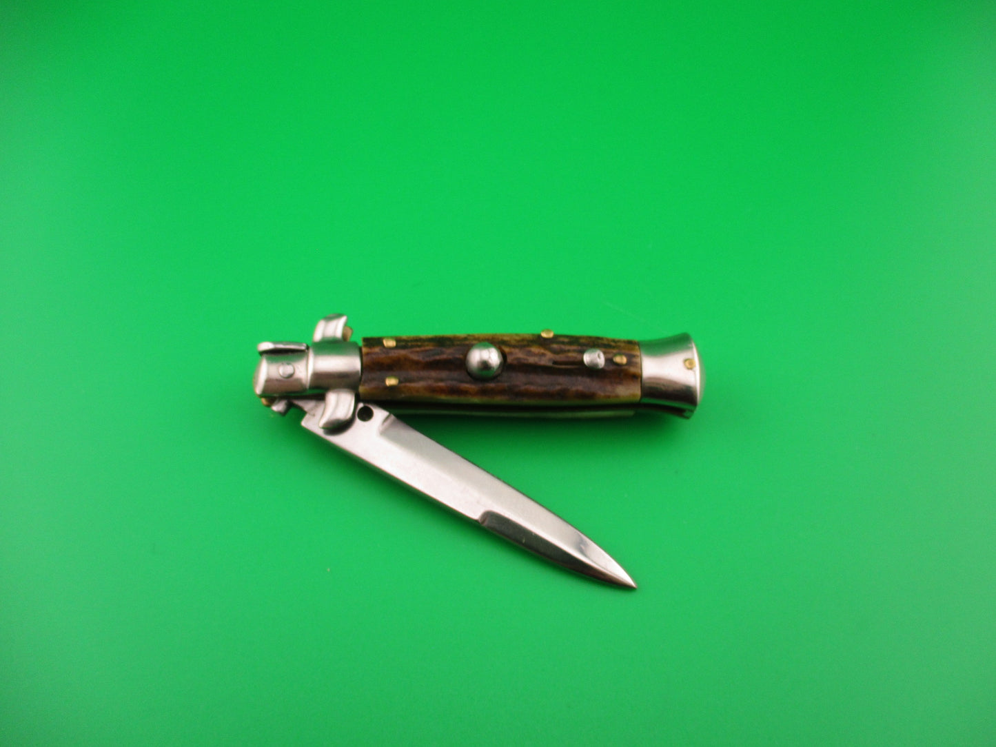 ROSTFREI 14cm Italian Stag stiletto Oreste Dibon vintage automatic knife