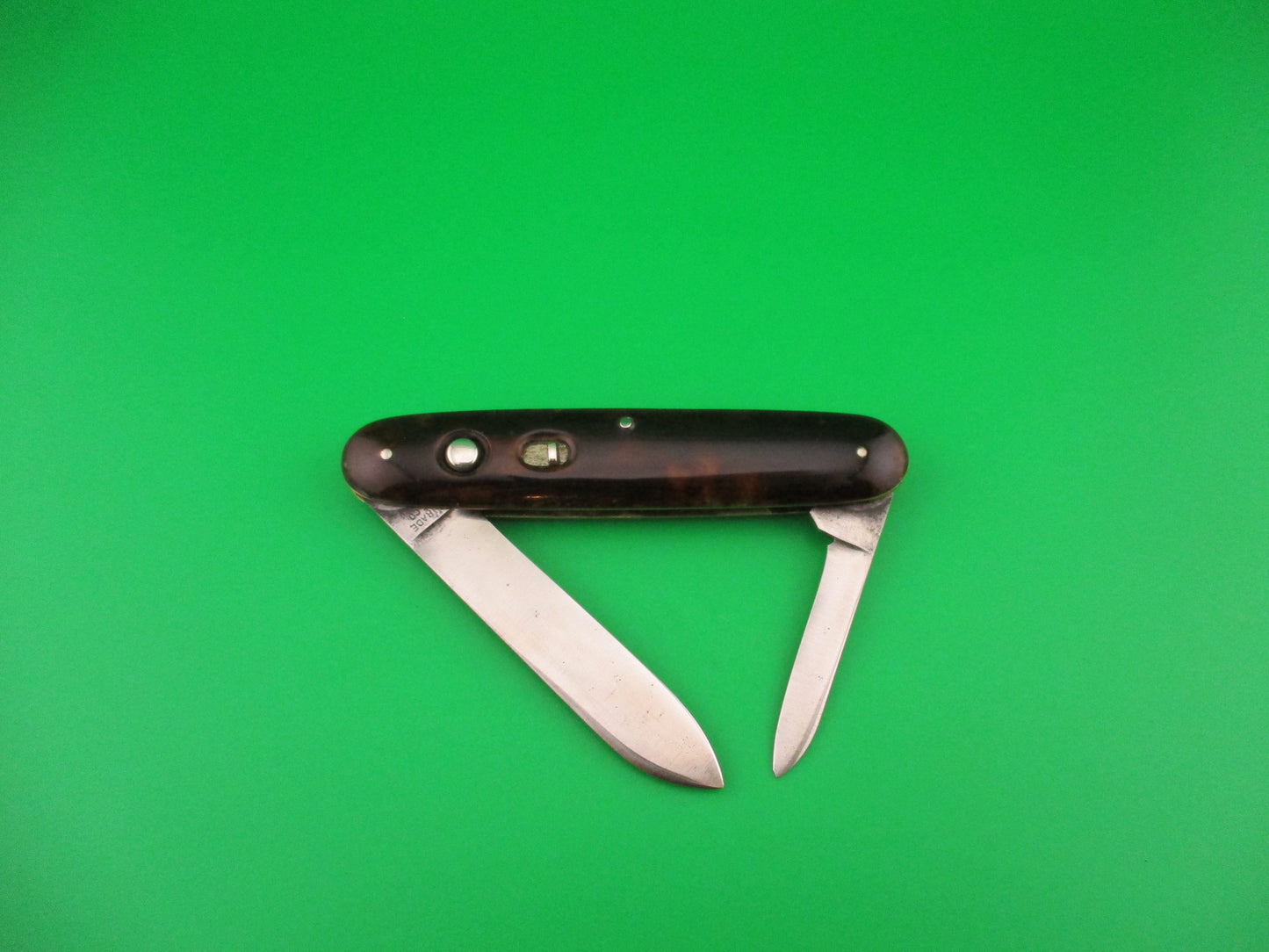 Early SCHRADE CUT CO Large Double Tortoise Spear blade vintage automatic knife