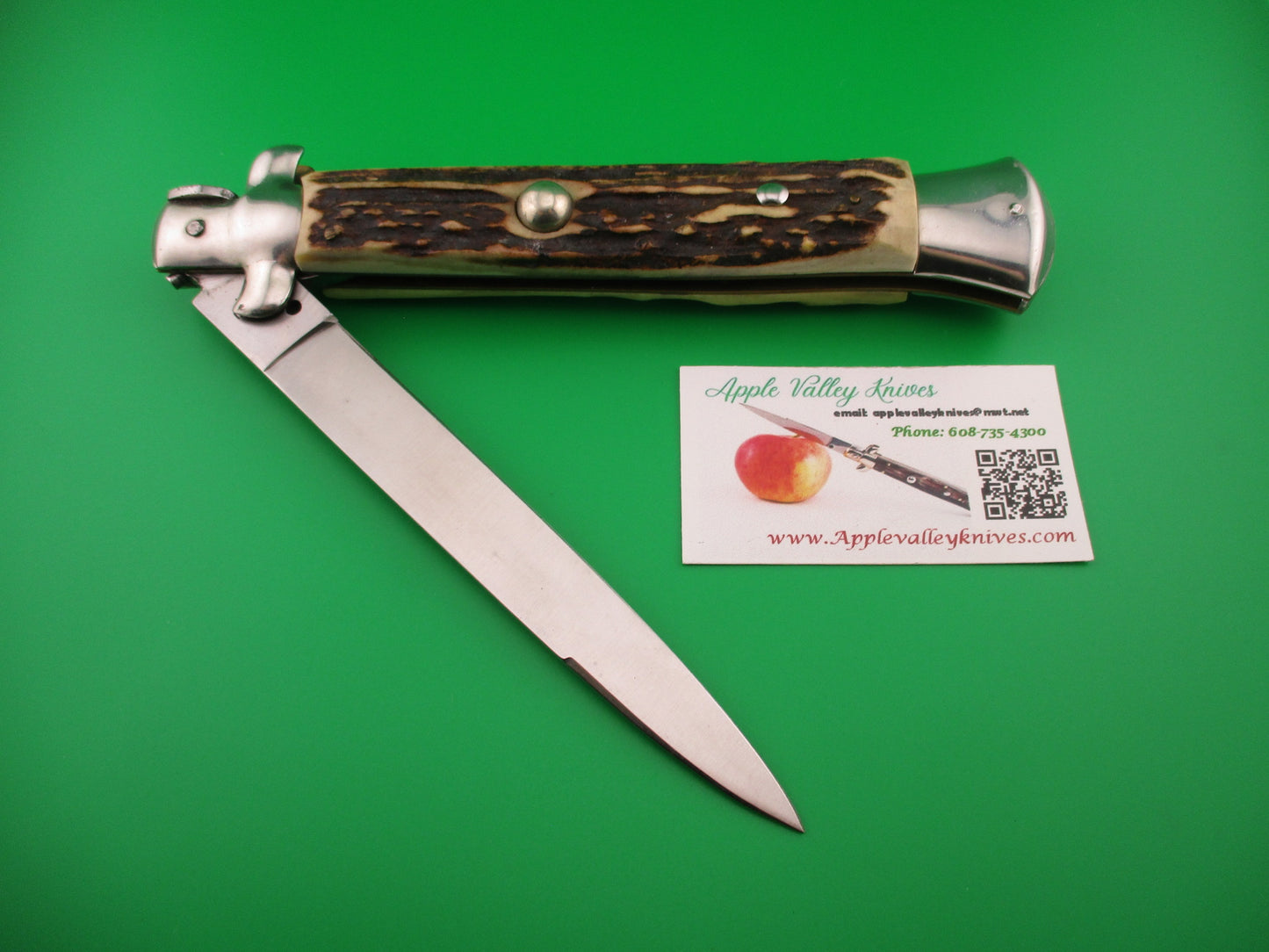 ROSTFREI ITALY 38cm Italian Transitional Stag swivel bolster vintage automatic knife
