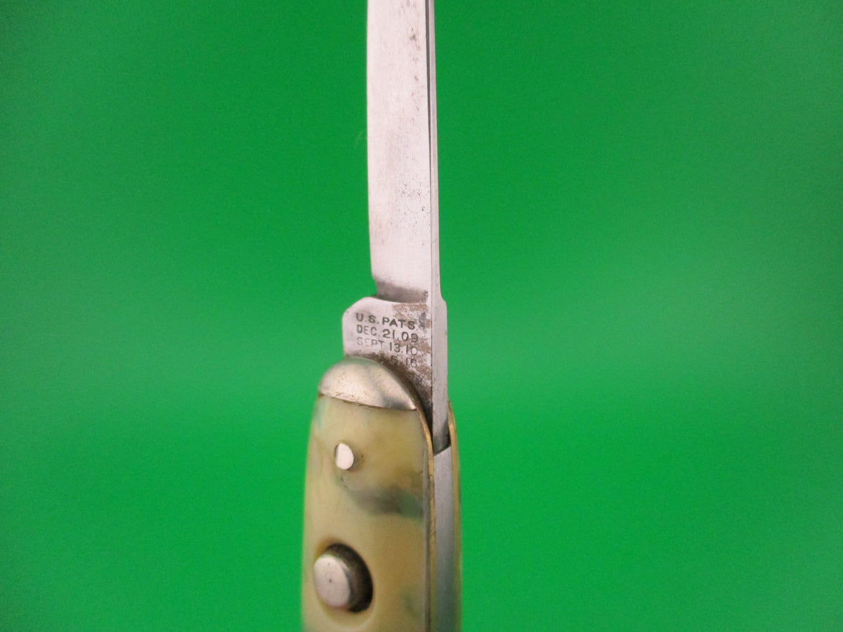 E WECK & SON NEW YORK double Cotton Candy celluloid switchblade knife