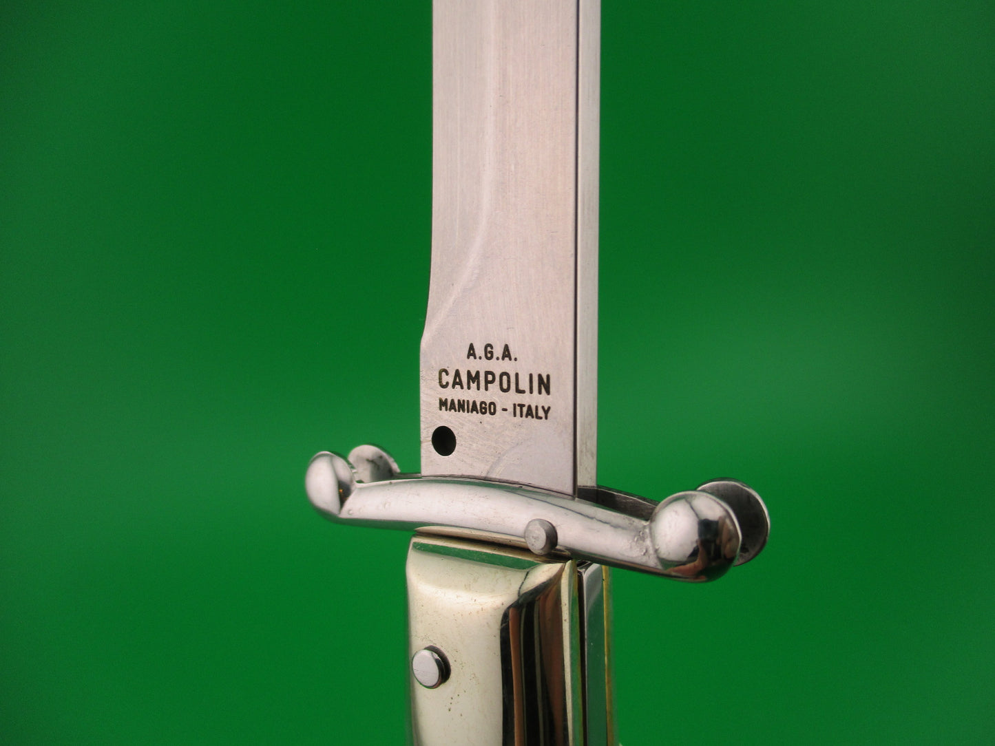 AGA CAMPOLIN 23cm Italian Swing Guard Stag Bayonet blade automatic knife
