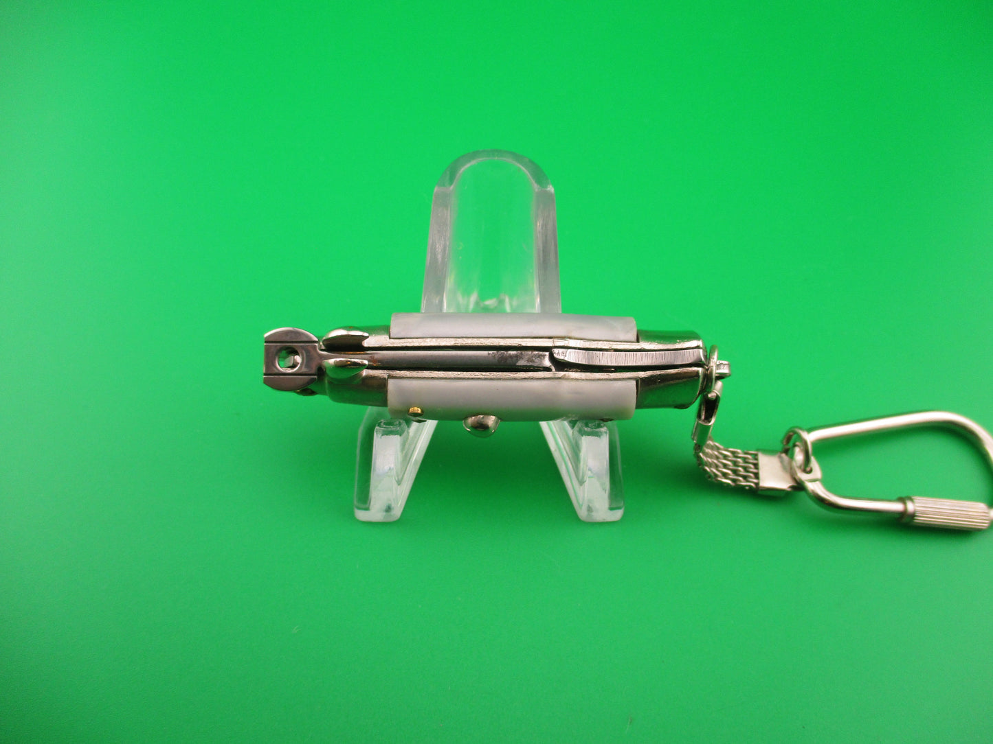 Anchor INOX 10cm Italian Keychain Picklock Stiletto Gray pearl mini automatic knife