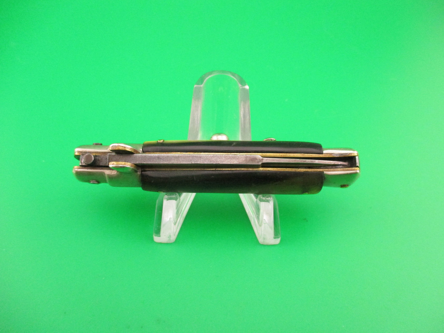 Sterile 14cm Italian picklock 1950s vintage bayonet horn automatic knife