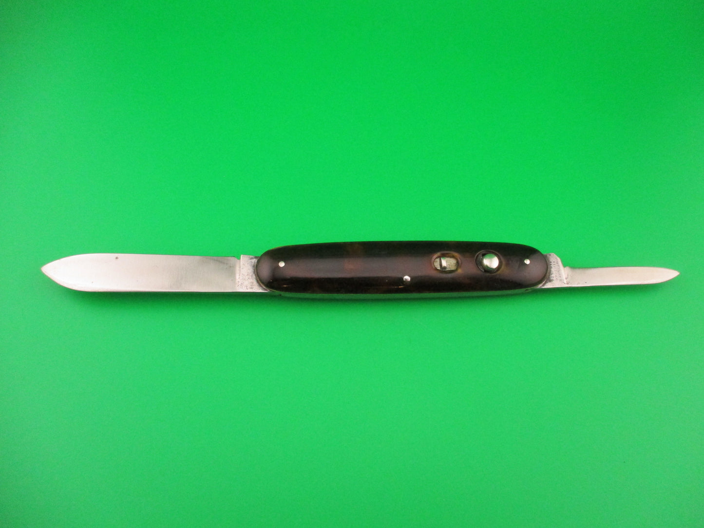 Early SCHRADE CUT CO Large Double Tortoise Spear blade vintage automatic knife