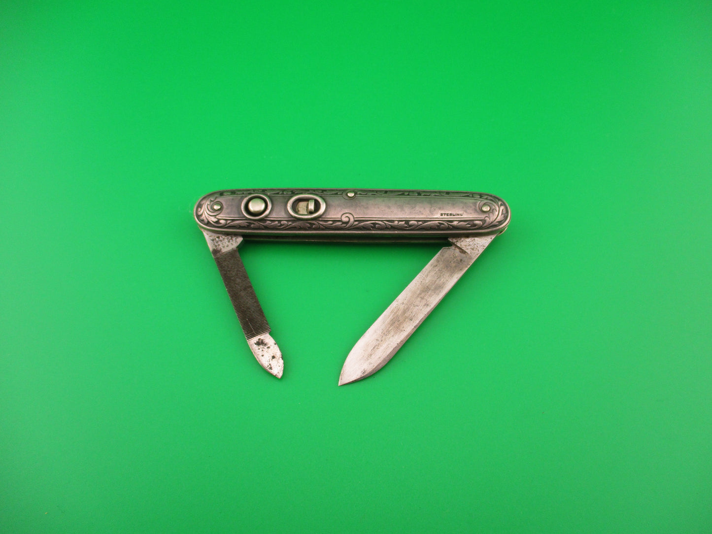 Schrade Cut Co Medium double Sterling Silver Deluxe automatic knife SS740DF