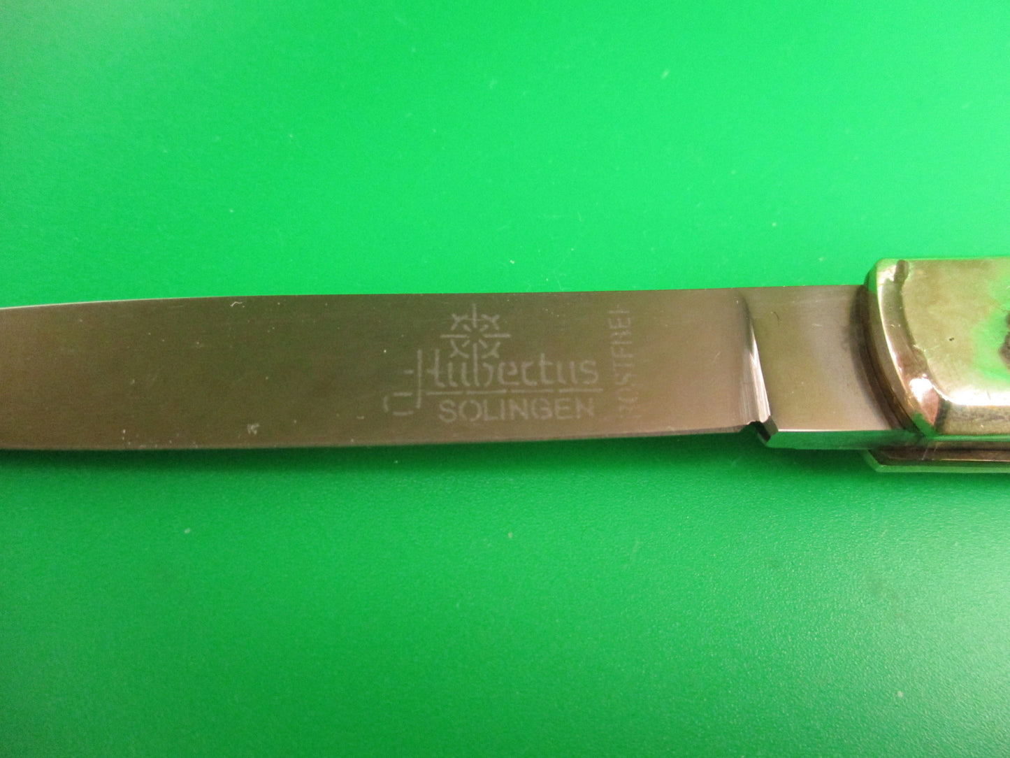 HUBERTUS SOLINGEN ROSTFREI 11cm German Slimline Lever Stag automatic knife