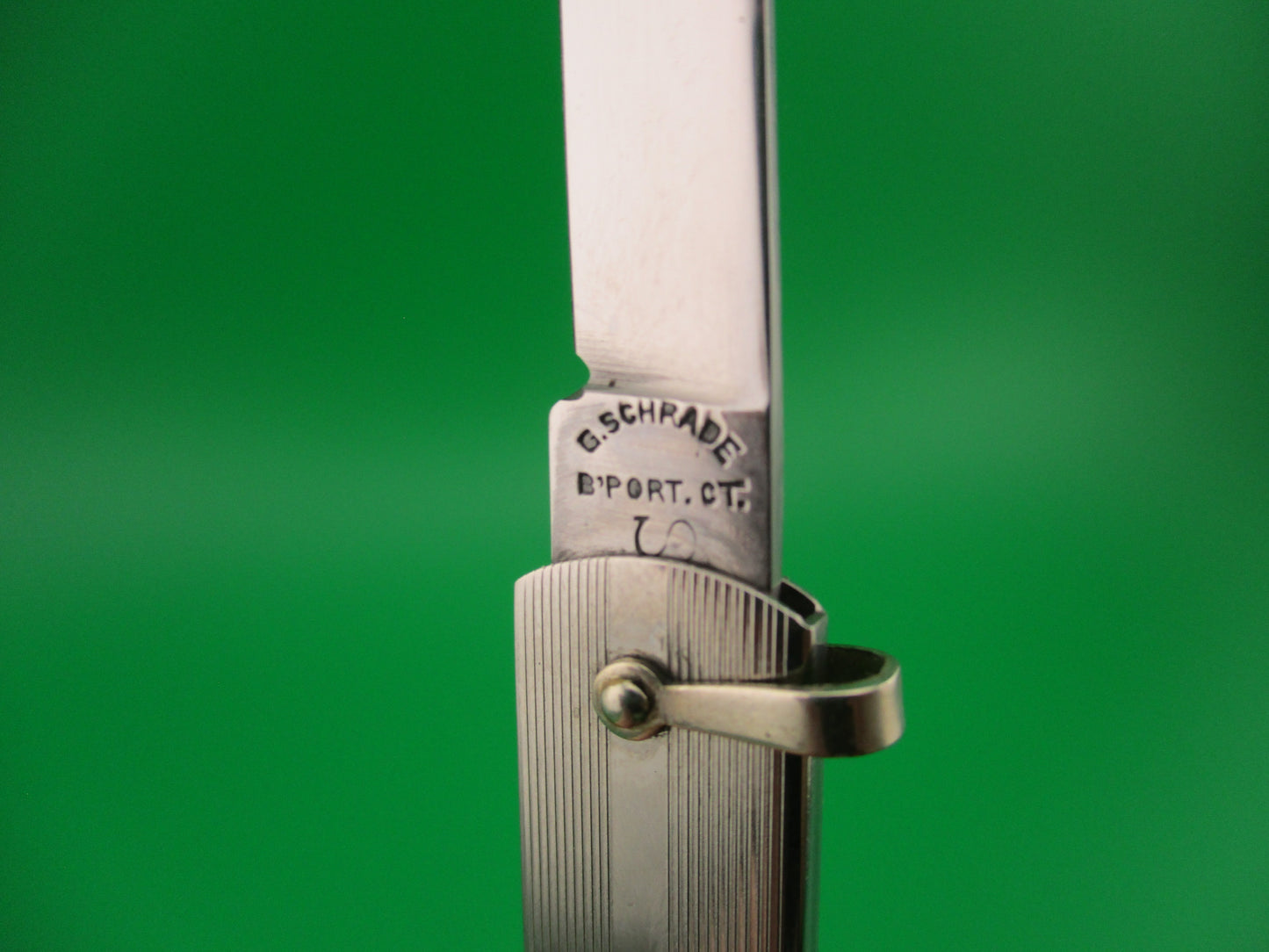 G SCHRADE (arch) Stainless Steel Pullball switchblade w Original box & Instructions