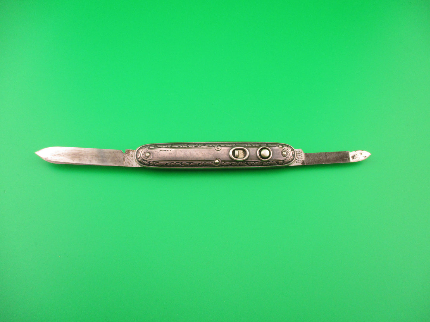 Schrade Cut Co Medium double Sterling Silver Deluxe automatic knife SS740DF
