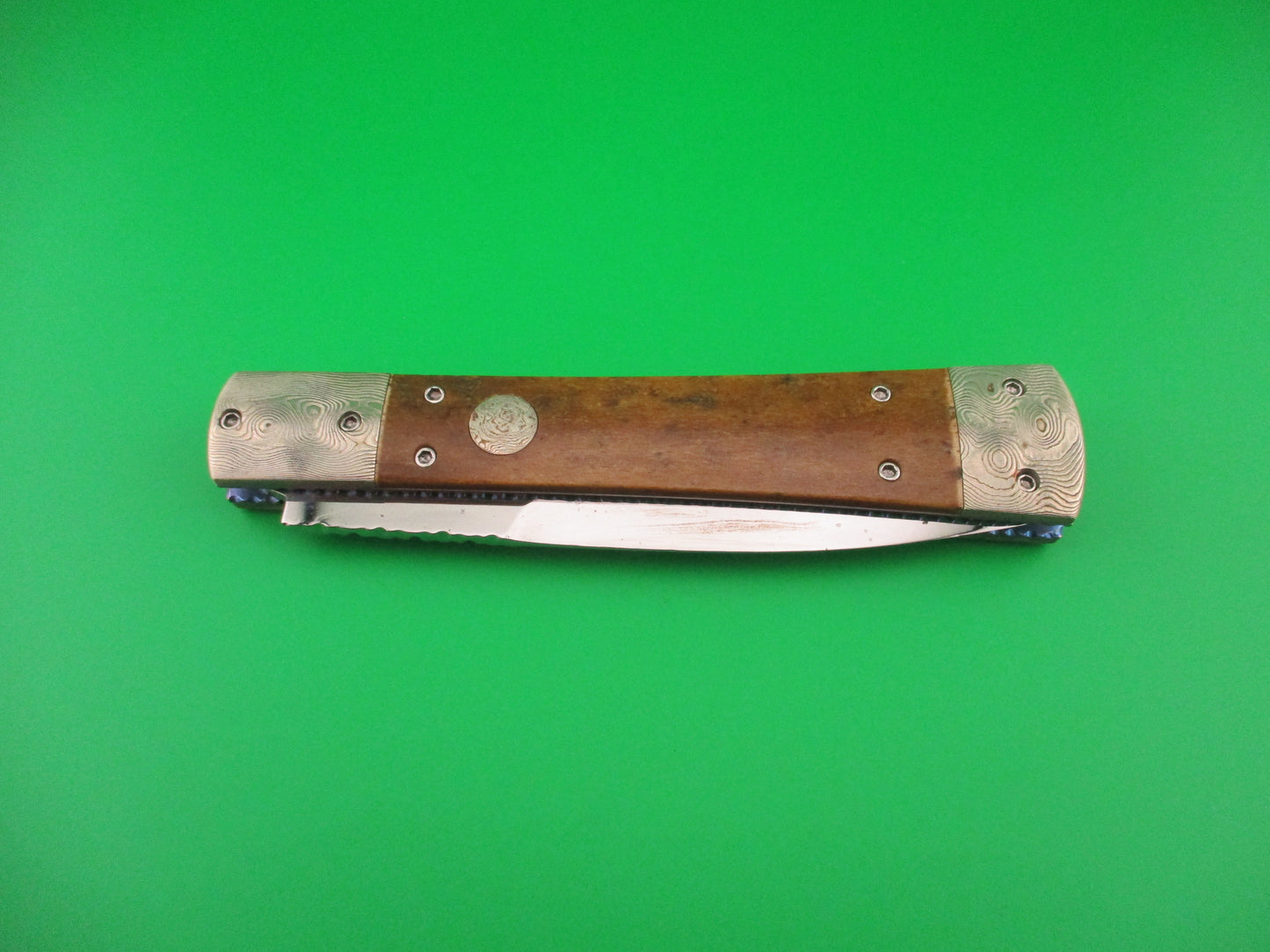 RAINY VALLOTTON 10" CUSTOM Mammoth & Titanium Bayonet blade automatic knife