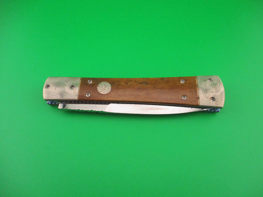RAINY VALLOTTON 10" CUSTOM Mammoth & Titanium Bayonet blade automatic knife